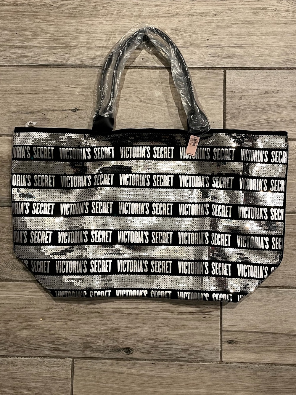 Victoria's Secret Sequin Tote and Cosmetic Bag